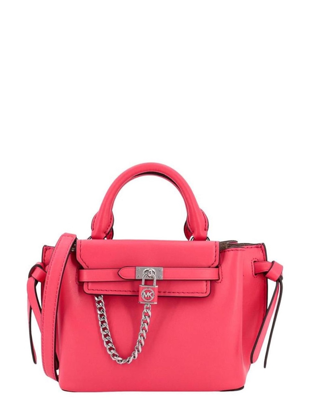 NWT Michael kors Hamilton Legacy Extra-Small Leather Belted Satchel. Dahlia/Pink